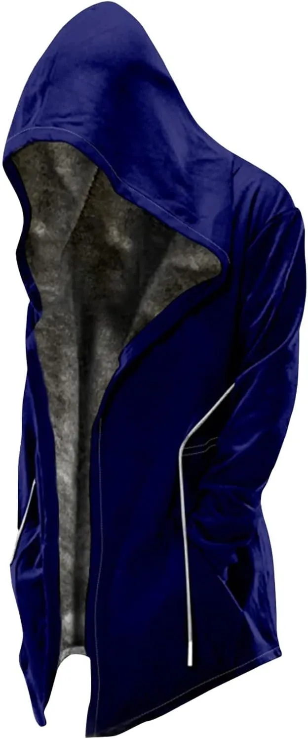Winter Coats for Men With Hood Long Sleeve Heavyweight Warm Fleece Jacket, M-6XL
