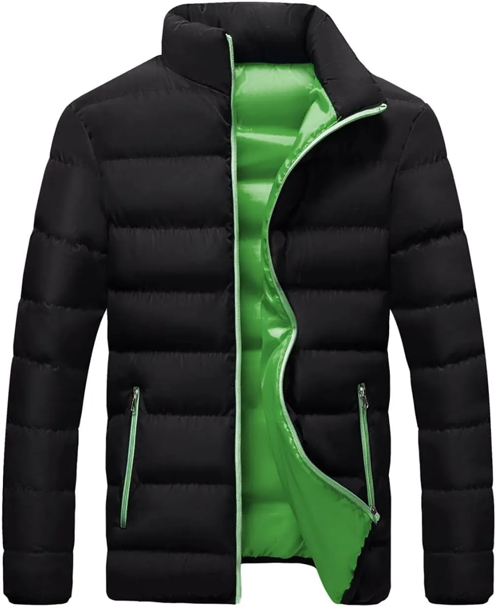 Winter Jackets for Men - Lightweight Puffer Quilted Jacket, Packable Down Coat, Stand Up Collar