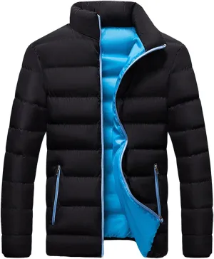 Winter Jackets for Men - Lightweight Puffer Quilted Jacket, Packable Down Coat, Stand Up Collar