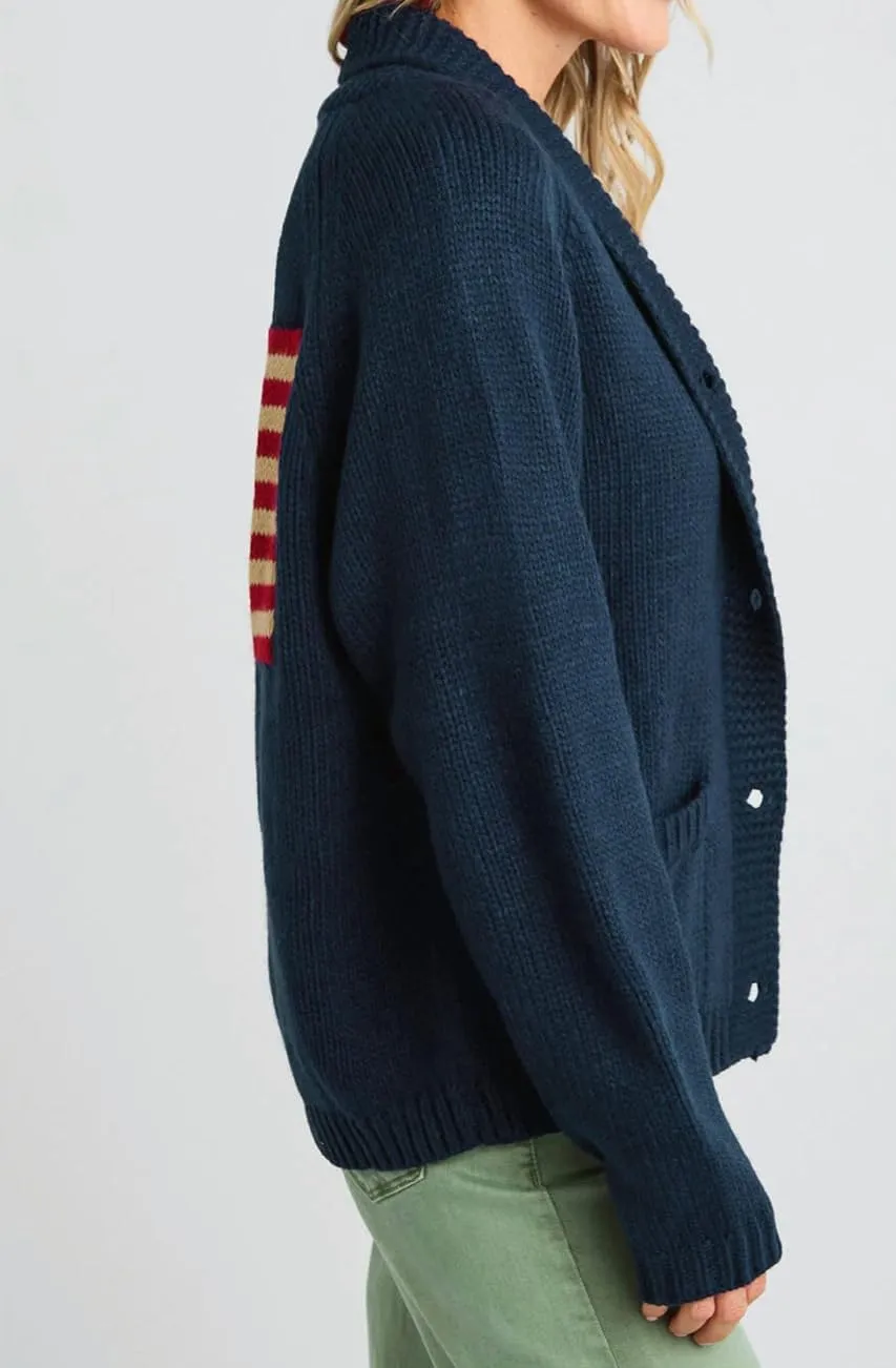 Women American Flag Cardigan Sweaters Y2k Long Sleeve Open Front Button Down Cardigans USA Flag Knitwear