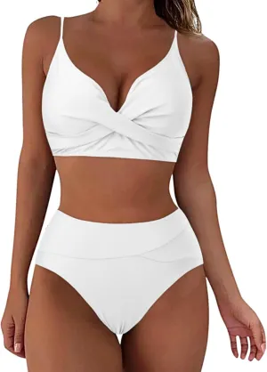 Women Bikini Set Sexy High Waisted Bathing Suits Two Piece Swimsuits 2 Piece Slimming Bathing Swim Suits Swimwear Set