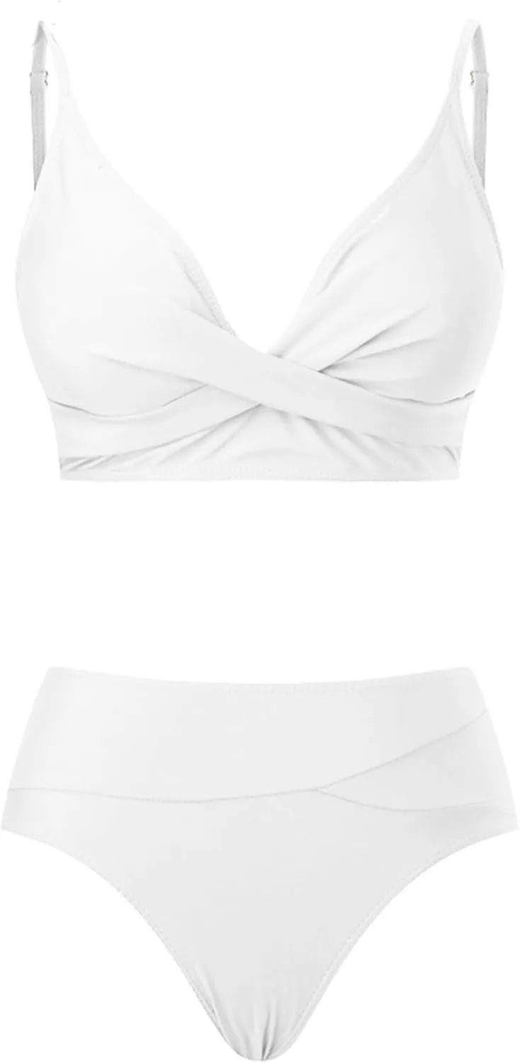 Women Bikini Set Sexy High Waisted Bathing Suits Two Piece Swimsuits 2 Piece Slimming Bathing Swim Suits Swimwear Set