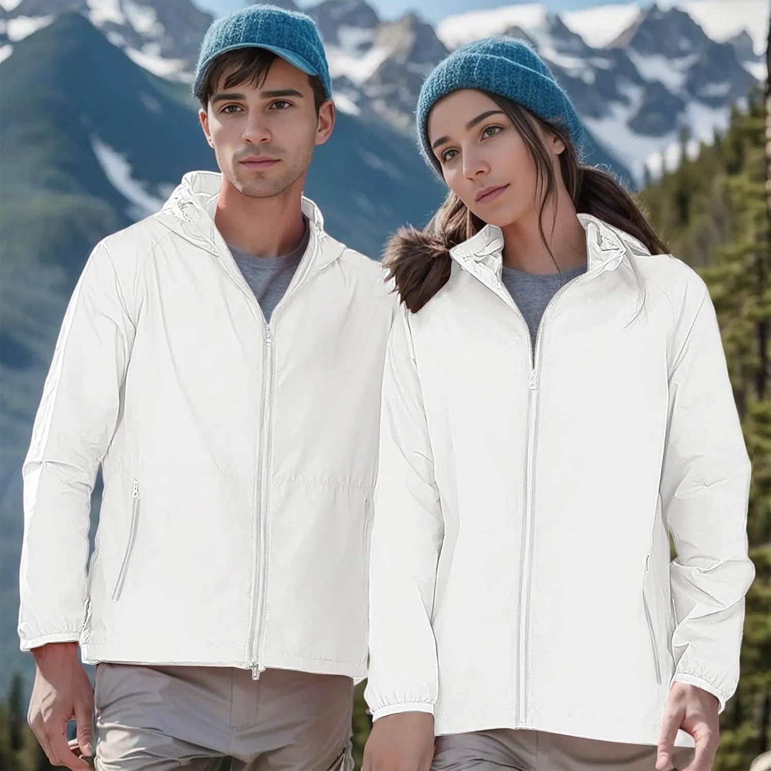 Women Casual Raincoats Active Outdoor Hooded Long Sleeve Rainproof Windproof Lightweight Jackets Trench Coats 2023