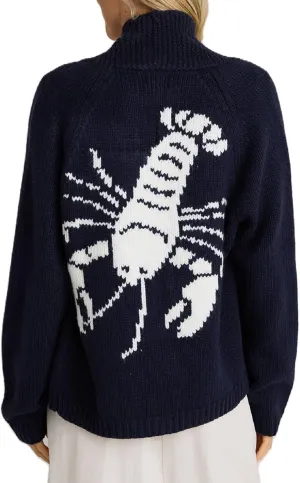 Women Lobster Knit Sweater Cardigan Y2k Long Sleeve Graphic Knitted Cardigans Goth Vintage Knitwear Fall Winter