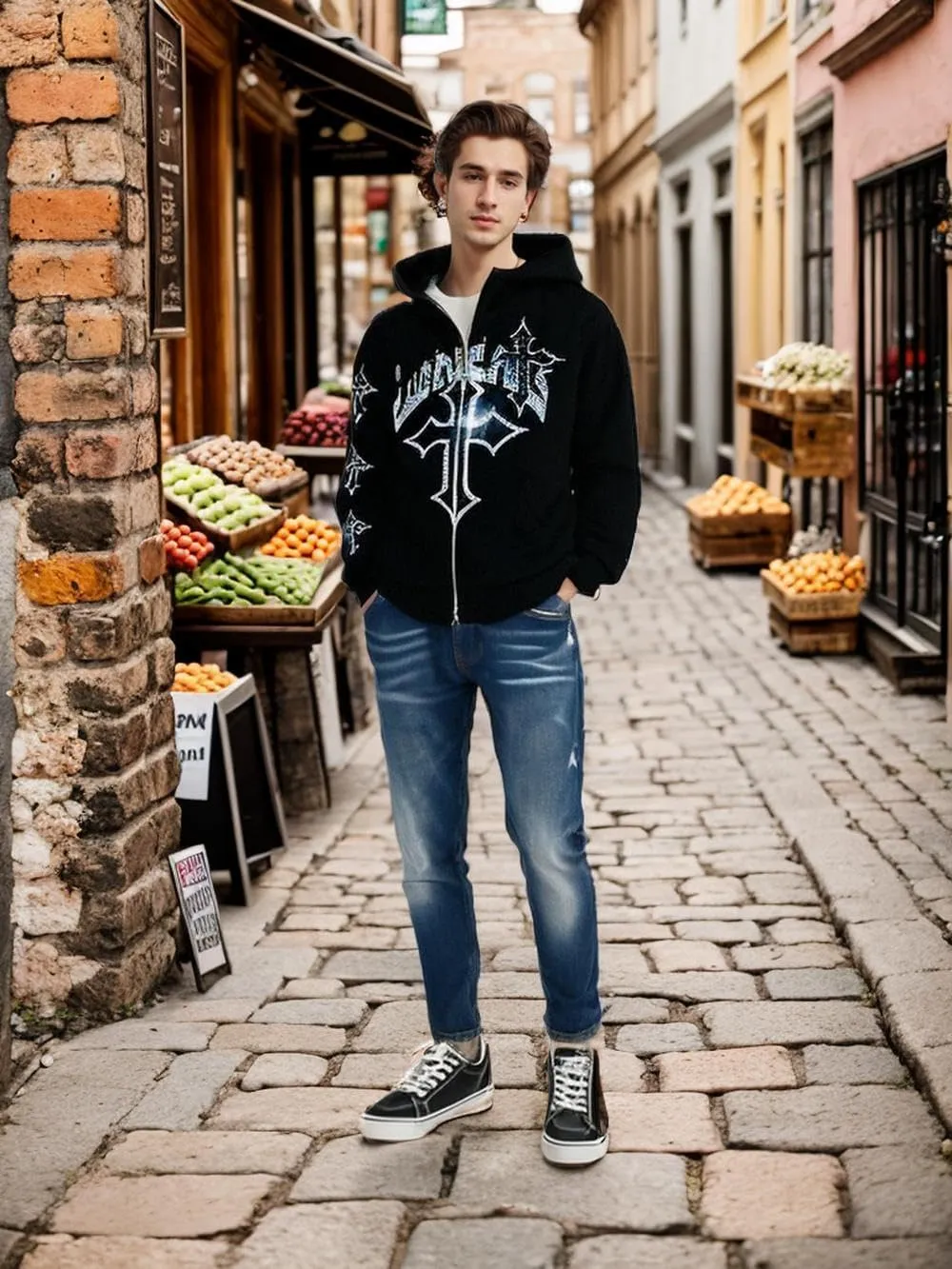 Women Rhinestone Graphic Hoodies Y2k Full Zip Up Jacket Men Gothic Oversized Aesthetic Hoodie Clothes Casual Sweatshirt