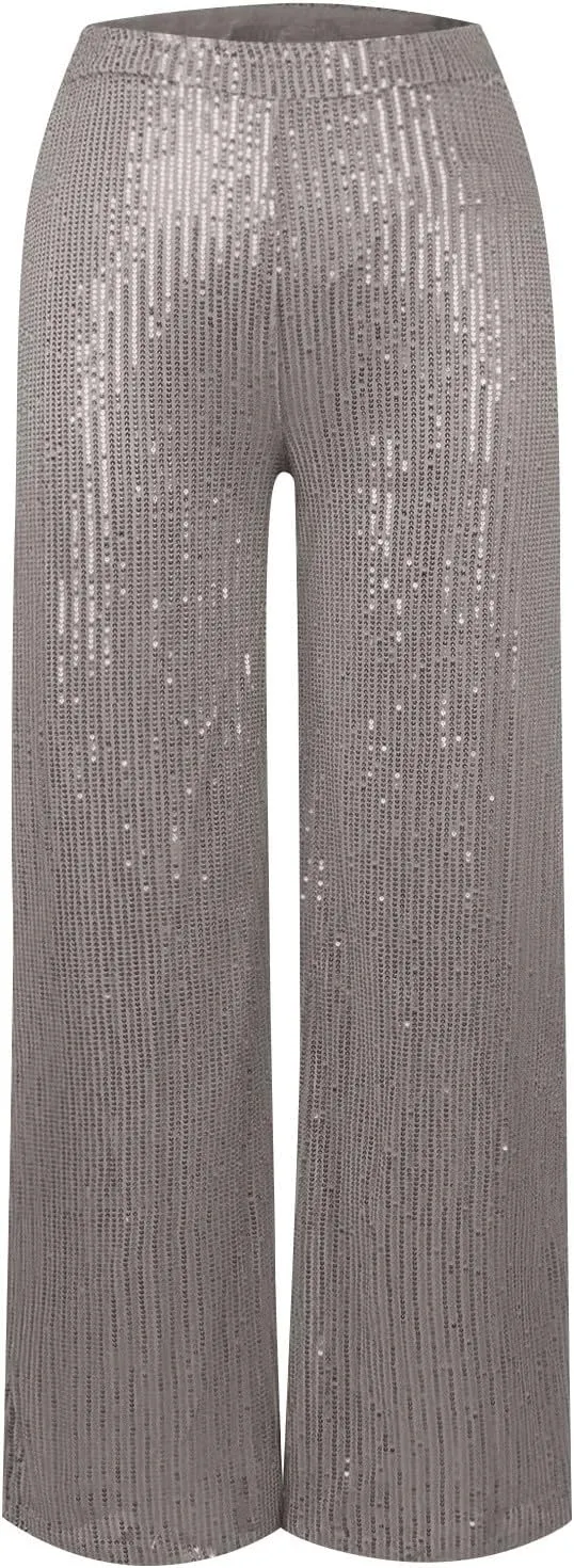 Women Wide Leg Pants 2024 Flowy Elastic Waist Pants Casual Palazzo Pants Baggy Casual Work Pants Spring Outfits