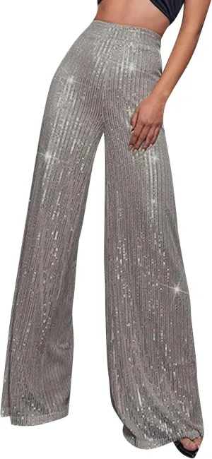 Women Wide Leg Pants 2024 Flowy Elastic Waist Pants Casual Palazzo Pants Baggy Casual Work Pants Spring Outfits