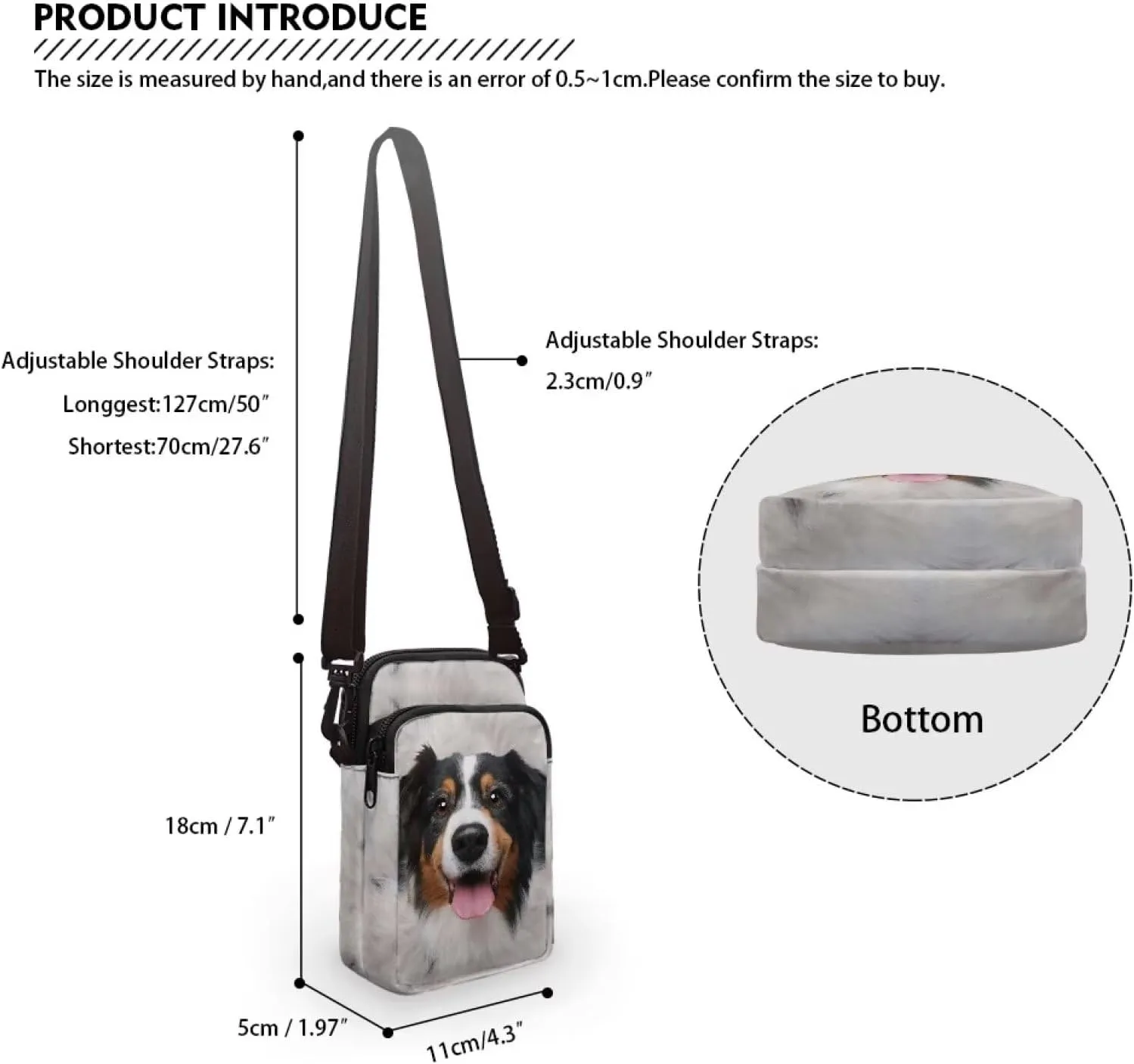 Women's 2 Layer Cross Body Bag Sling Bags Crossbody Handbag for Travel