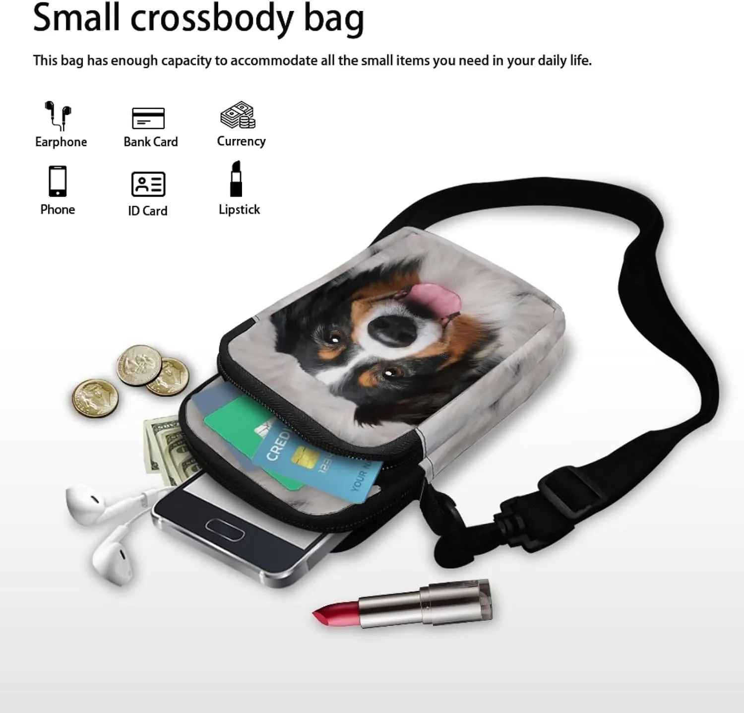 Women's 2 Layer Cross Body Bag Sling Bags Crossbody Handbag for Travel