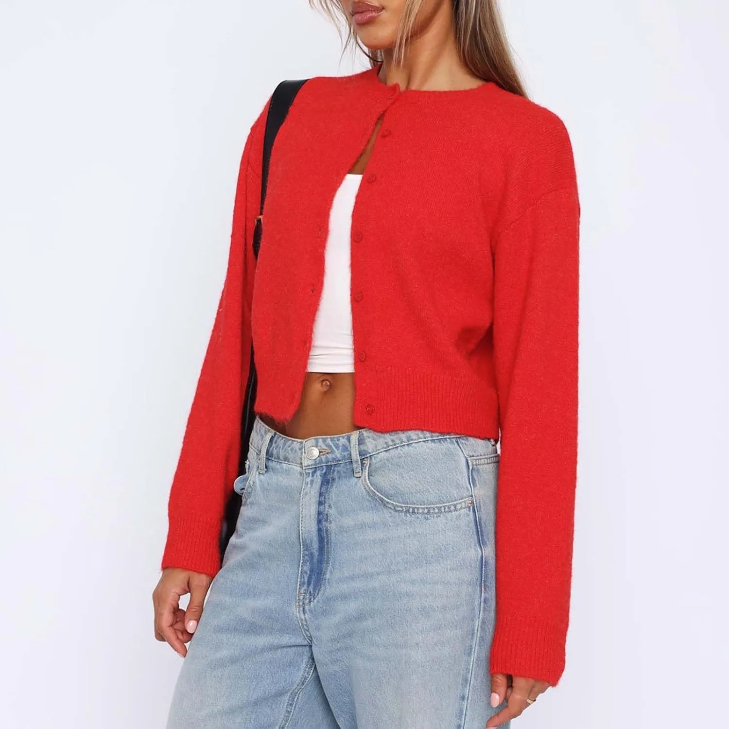 Womens American Flag Sweater Cardigan USA Flag Star Stripe Long Sleeve Knitted Casual Knitwear Sweaters