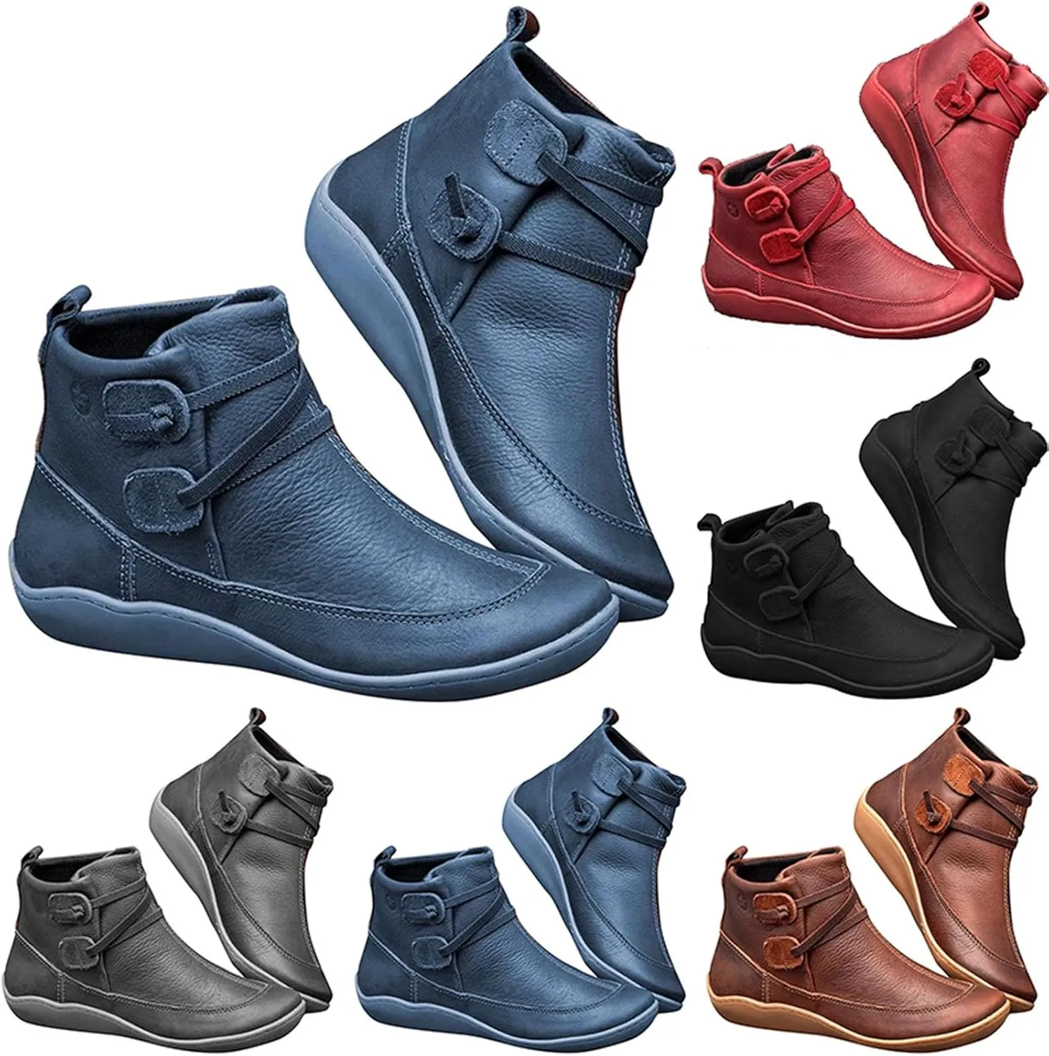 Women's Ankle Boots Ankle Rubber Boots for Women Botas Elegantes Para Mujer Black Boots Womens Black Ankle Boots for Women Comfort Ankle Boot for Sprained Ankle