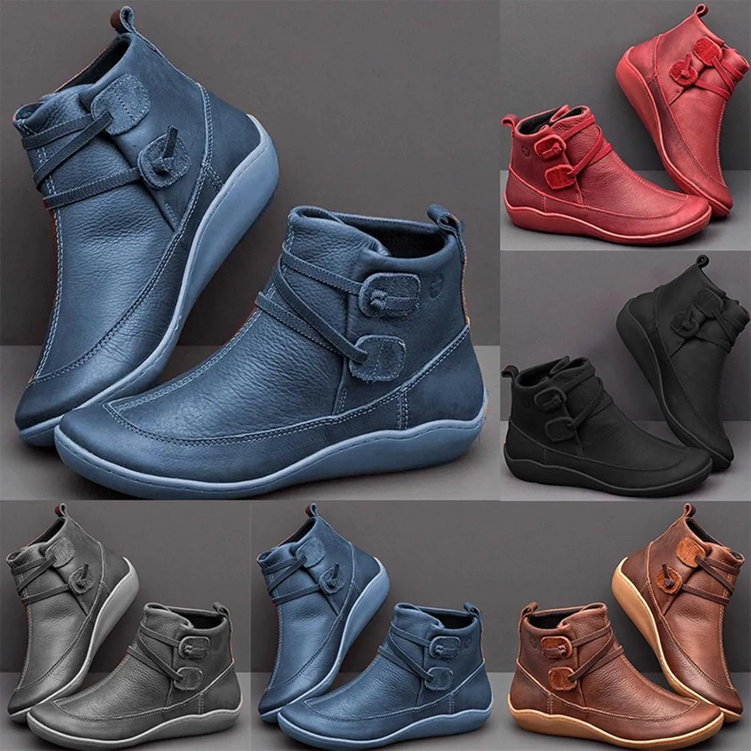 Women's Ankle Boots Ankle Rubber Boots for Women Botas Elegantes Para Mujer Black Boots Womens Black Ankle Boots for Women Comfort Ankle Boot for Sprained Ankle