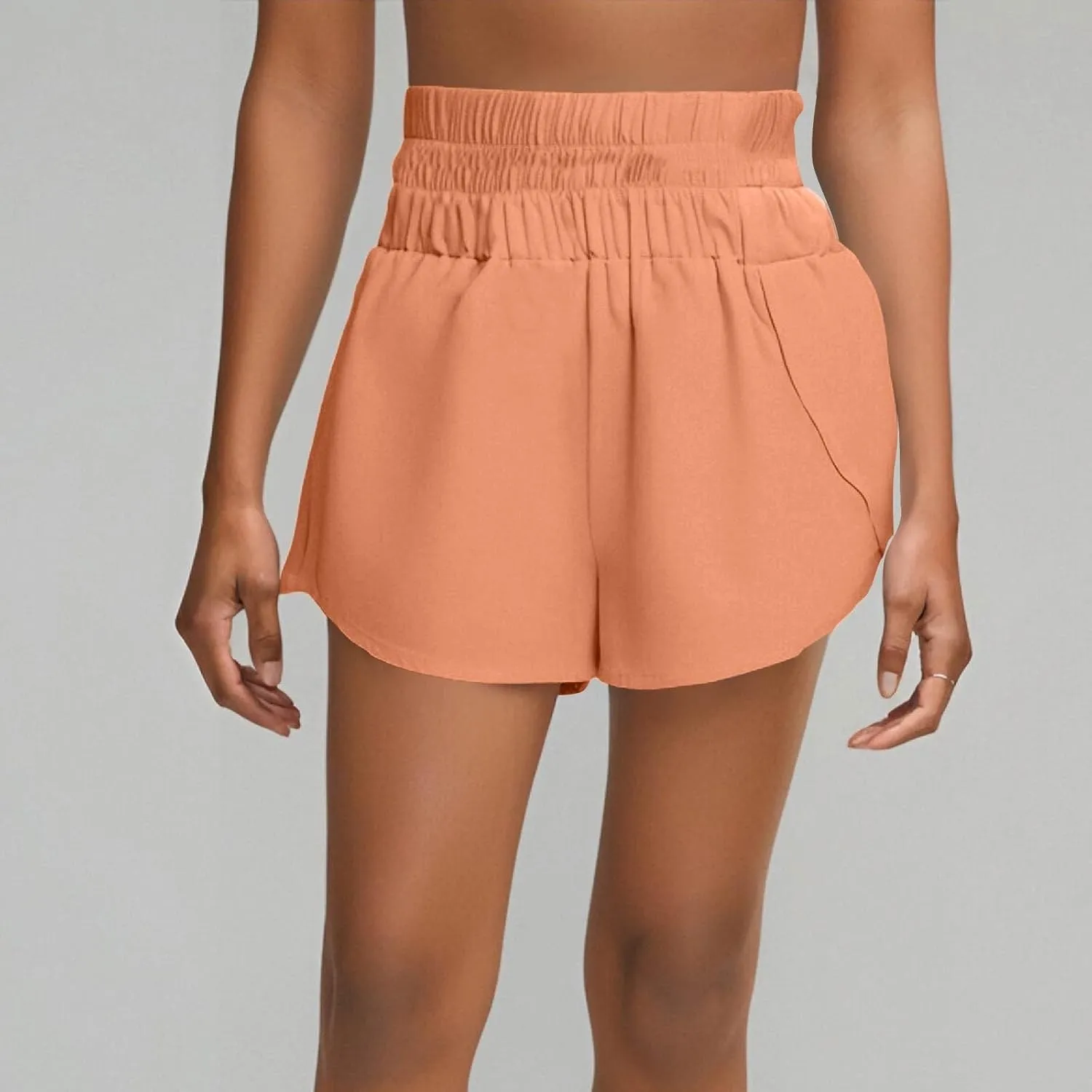 Womens Athletic Shorts High Waisted Running Shorts Gym Elastic Workout Shorts Casual Comfy Sport Shorts 2025