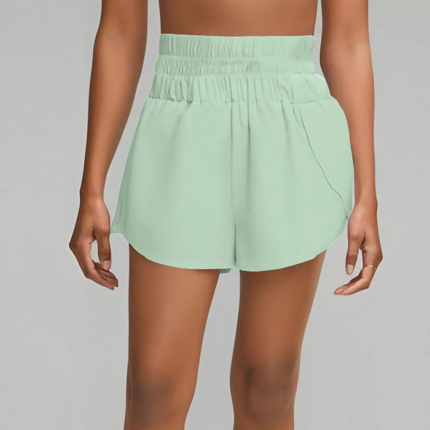 Womens Athletic Shorts High Waisted Running Shorts Gym Elastic Workout Shorts Casual Comfy Sport Shorts 2025