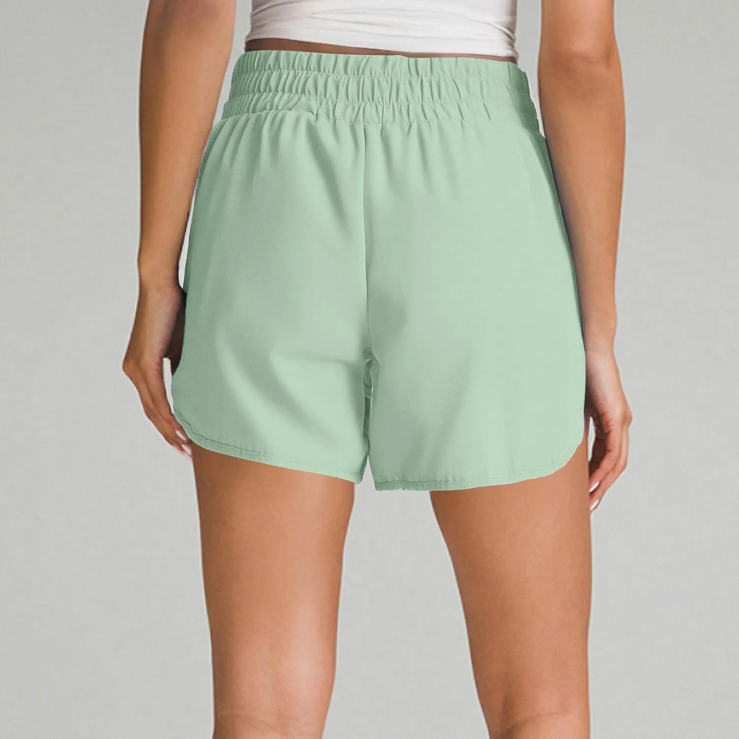 Womens Athletic Shorts High Waisted Running Shorts Gym Elastic Workout Shorts Casual Comfy Sport Shorts 2025
