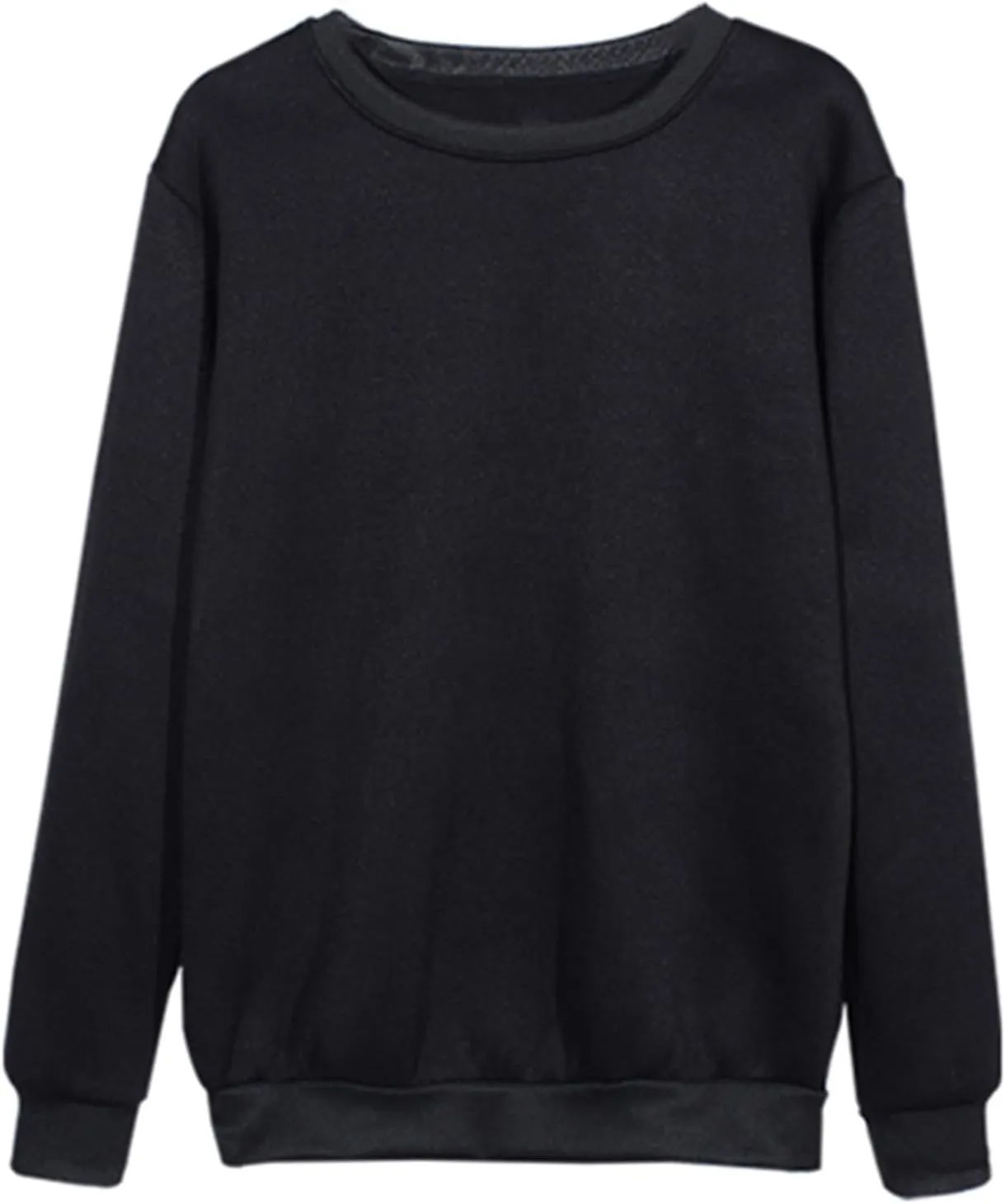 Women's Basic Sweatshirt,Casual Round Neck Solid Shirt Fashion Oversized Hoodie Elastic Hem Relaxed Fit Tops Pullover