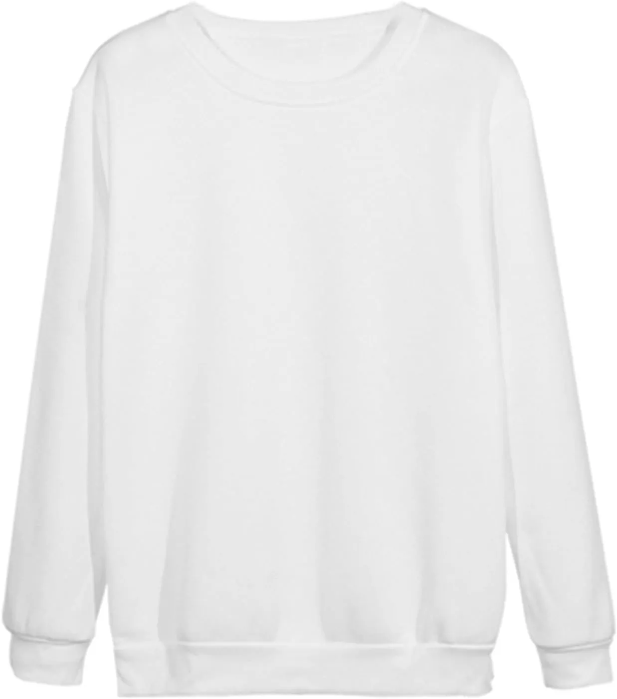 Women's Basic Sweatshirt,Casual Round Neck Solid Shirt Fashion Oversized Hoodie Elastic Hem Relaxed Fit Tops Pullover