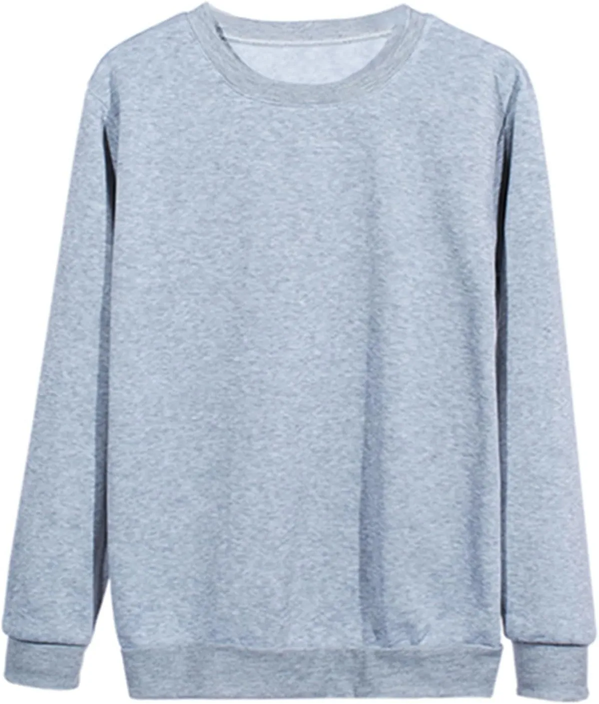 Women's Basic Sweatshirt,Casual Round Neck Solid Shirt Fashion Oversized Hoodie Elastic Hem Relaxed Fit Tops Pullover
