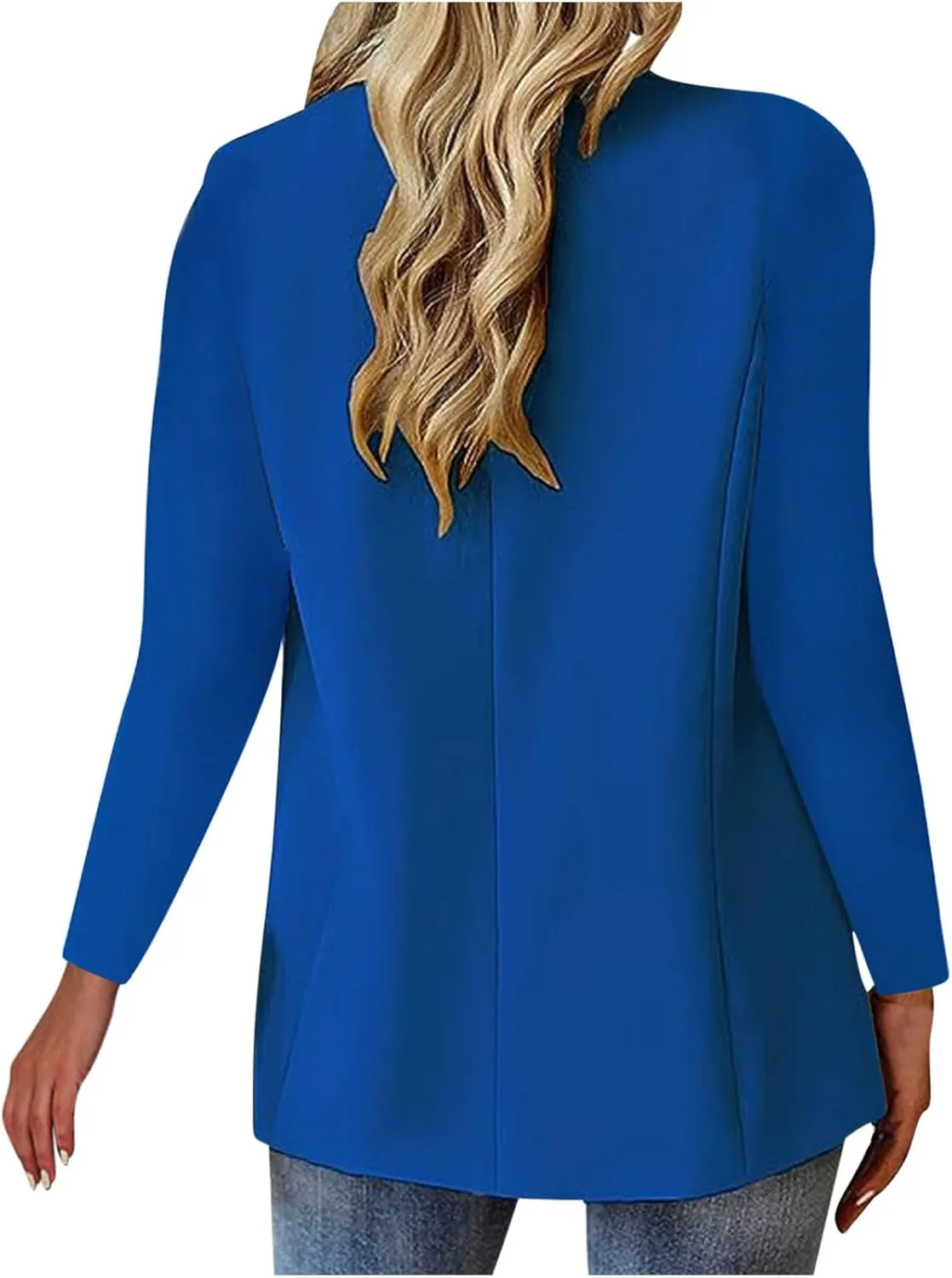 Women's Blazers Business Casual Long Sleeve Button Down Blazer Open Front Lapel Work Office Suits Jacket with Pockets