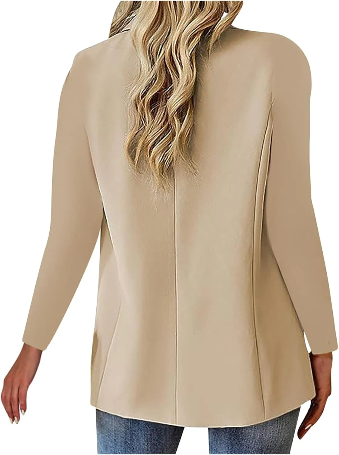 Women's Blazers Business Casual Long Sleeve Button Down Blazer Open Front Lapel Work Office Suits Jacket with Pockets