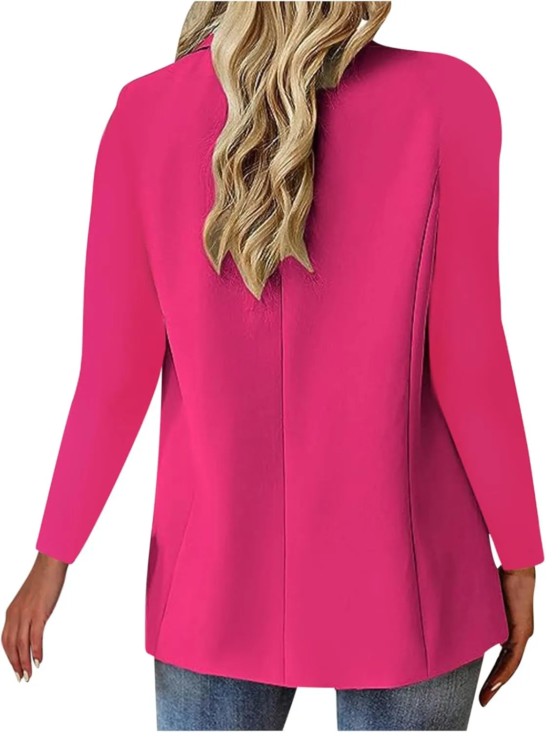 Women's Blazers Business Casual Long Sleeve Button Down Blazer Open Front Lapel Work Office Suits Jacket with Pockets