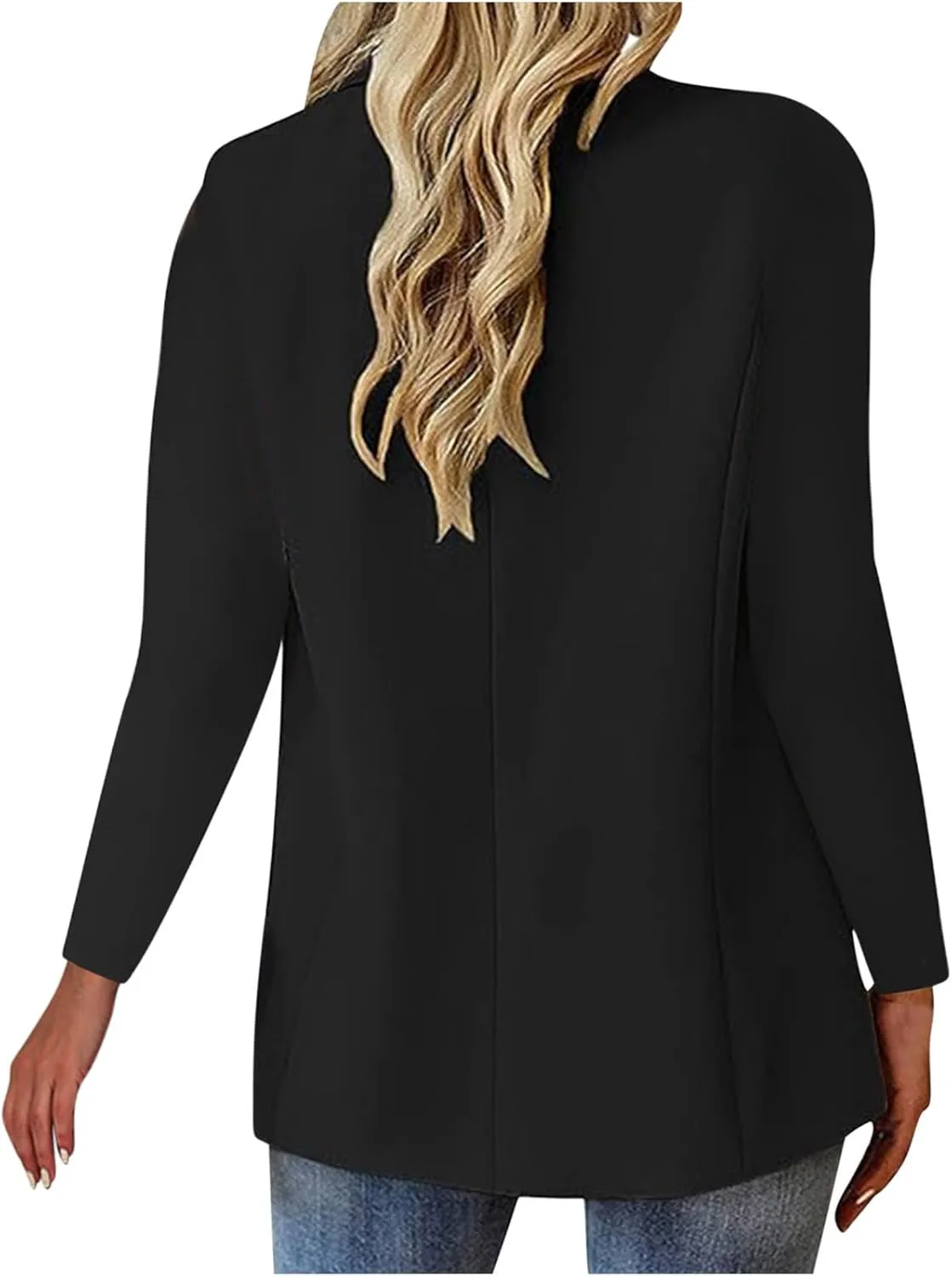 Women's Blazers Business Casual Long Sleeve Button Down Blazer Open Front Lapel Work Office Suits Jacket with Pockets