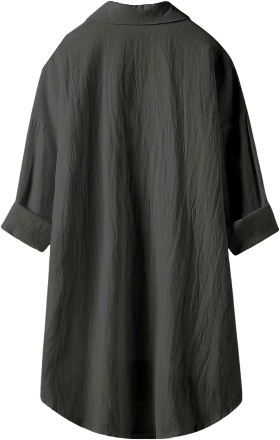 Womens Button Shirt Dresses Daily Casual High Low Irregular Hem Short/Half Sleeve Blouse Loose Summer Linen Tops 2025