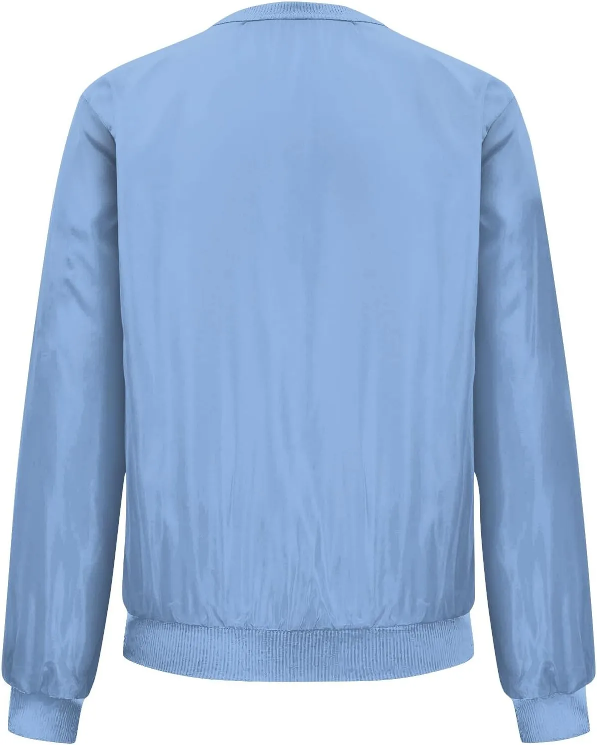 Women's Casual Floral Zip Up Bomber Jacket Spring Long Sleeve Coat Stand Collar Lightweight Short Outwear Tops