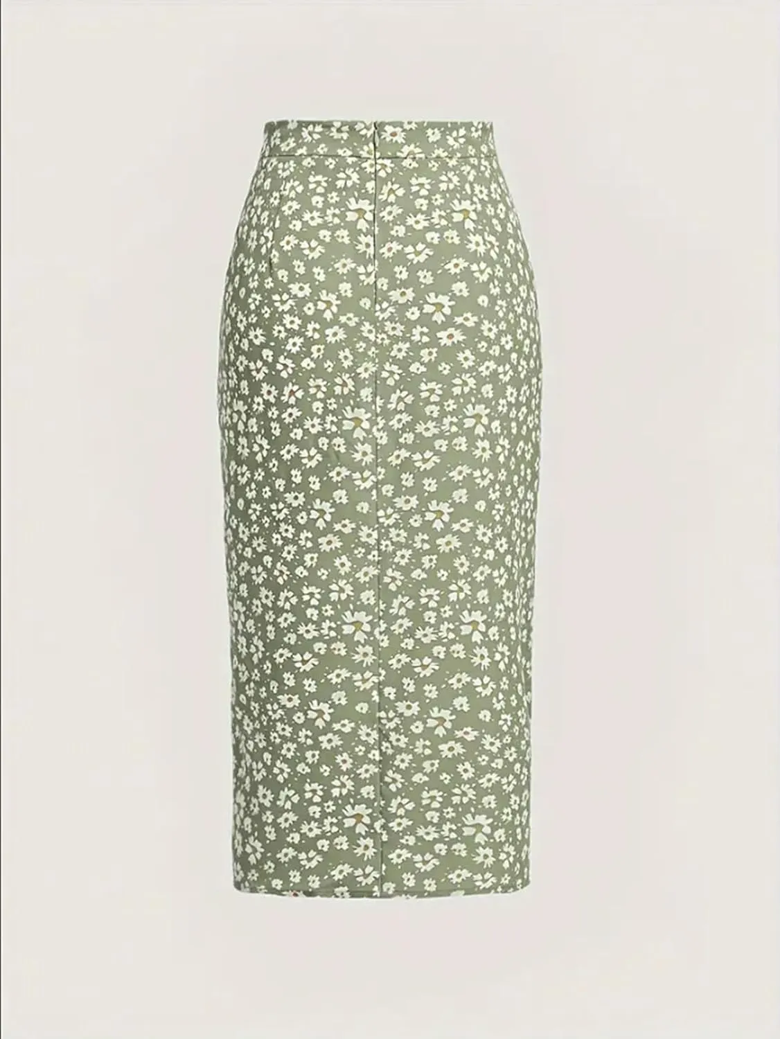 Women's Floral Skirt Pleated Sarong Chrysanthemum Midi Style