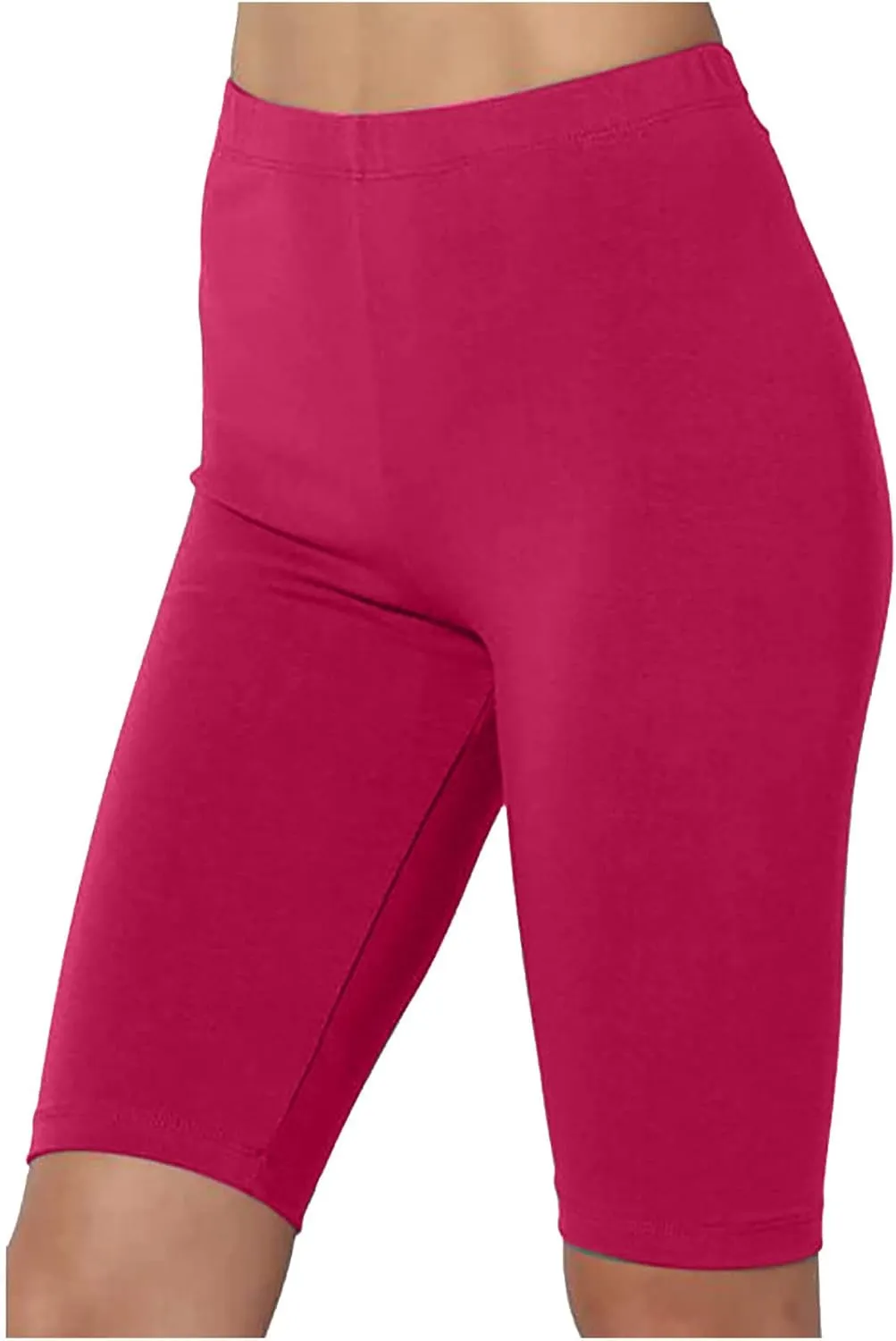 Women's Gym Shorts High Waisted Yoga Shorts Solid Colour Leggings Slip Shorts Biker Cycling Shorts Workout Running