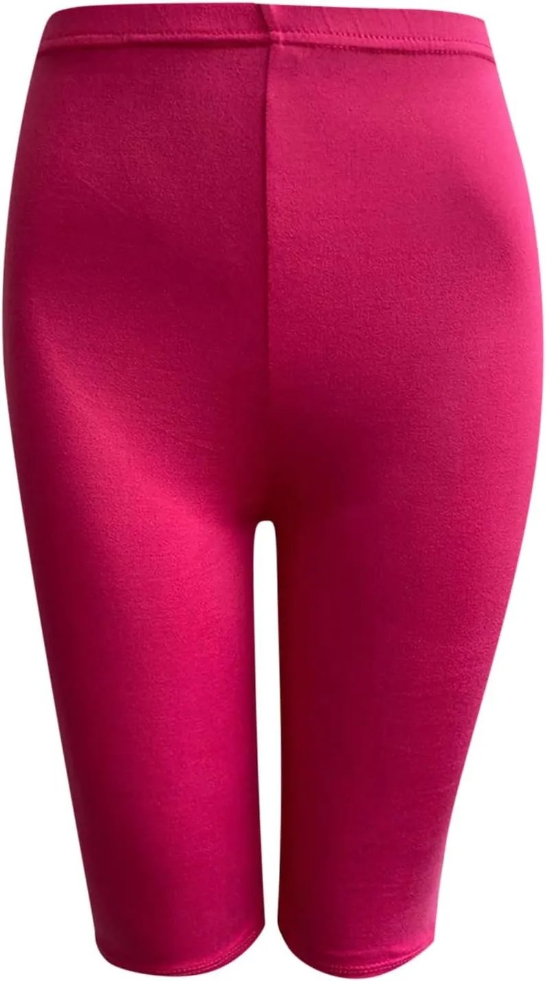 Women's Gym Shorts High Waisted Yoga Shorts Solid Colour Leggings Slip Shorts Biker Cycling Shorts Workout Running