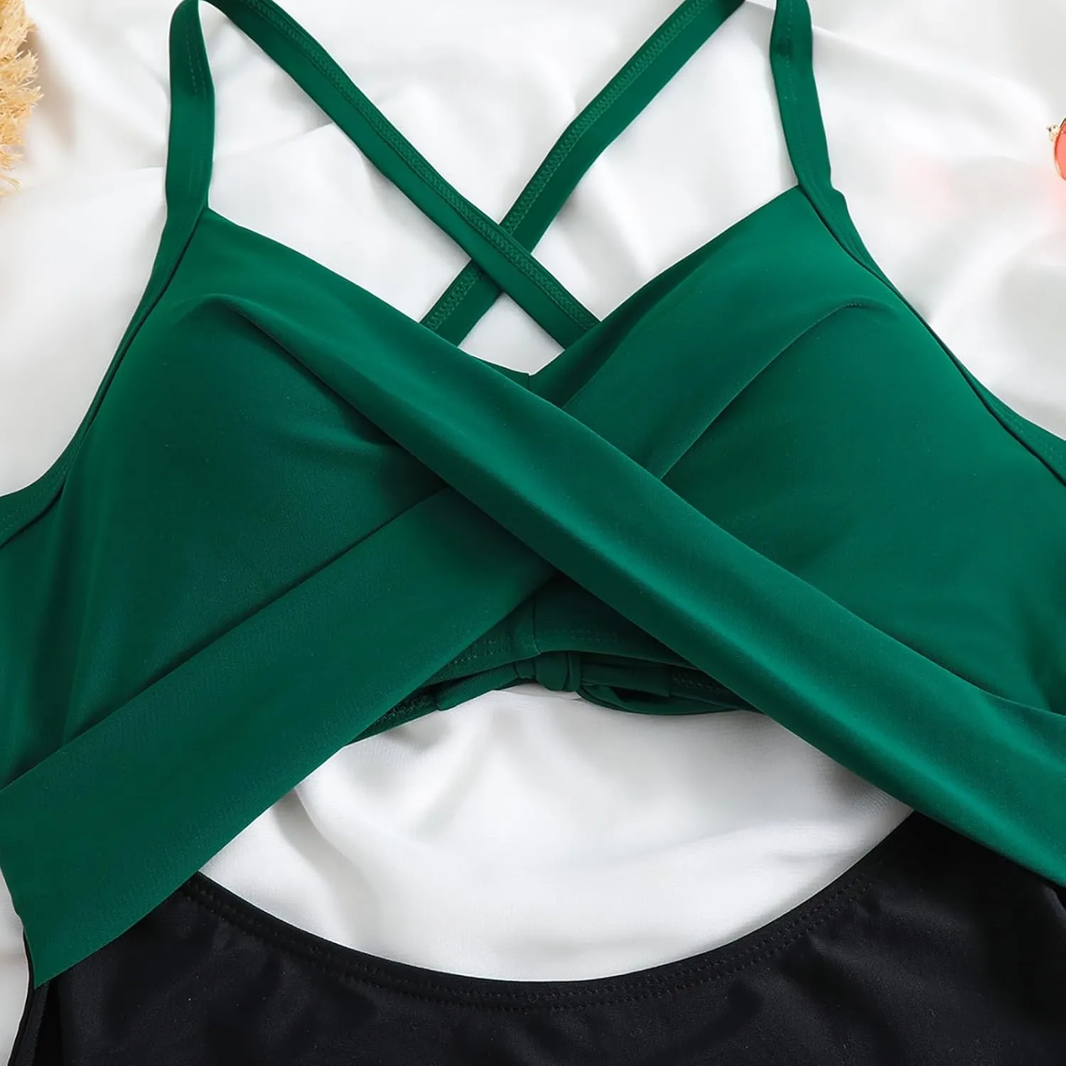 Womens One Piece Swimsuits Tummy Control Thong Monokini Cutout High Waisted Bathing Suit Criss Cross Tie Back Swimsuit