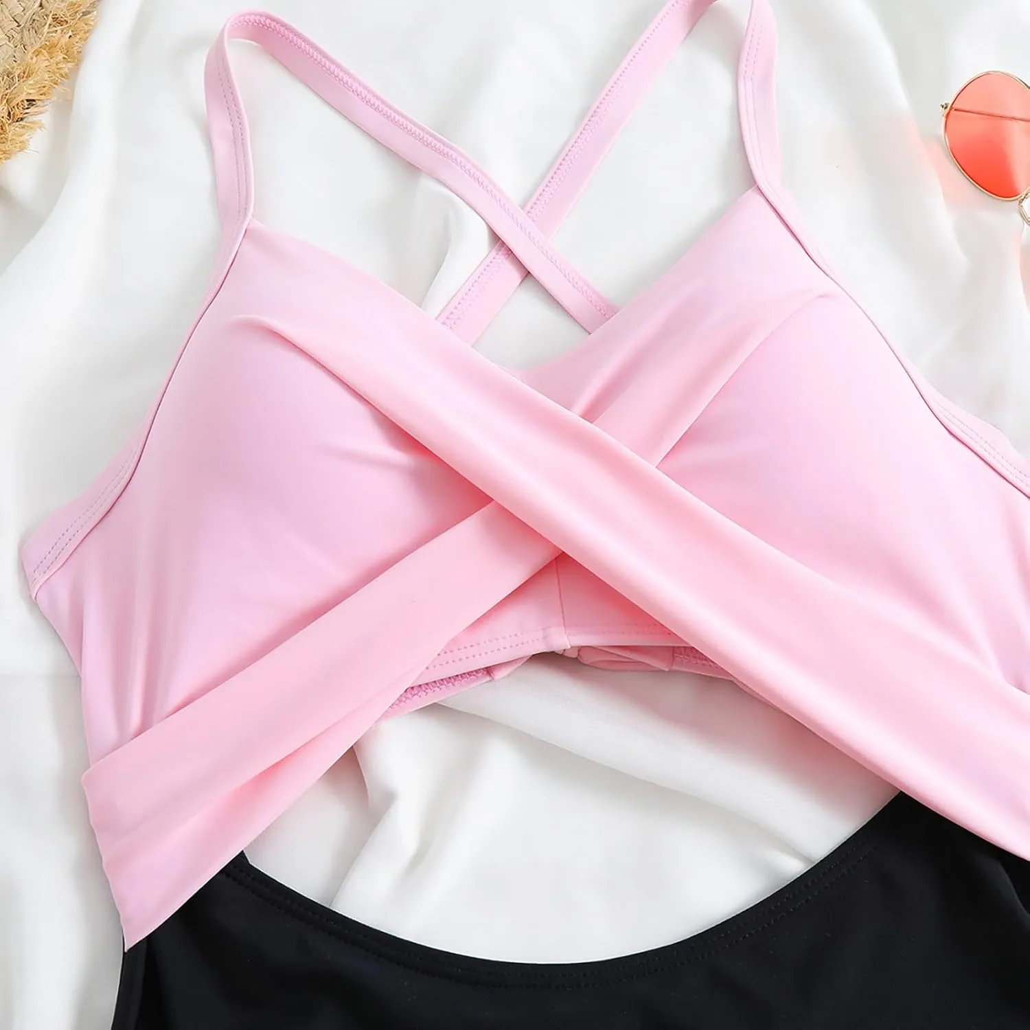 Womens One Piece Swimsuits Tummy Control Thong Monokini Cutout High Waisted Bathing Suit Criss Cross Tie Back Swimsuit