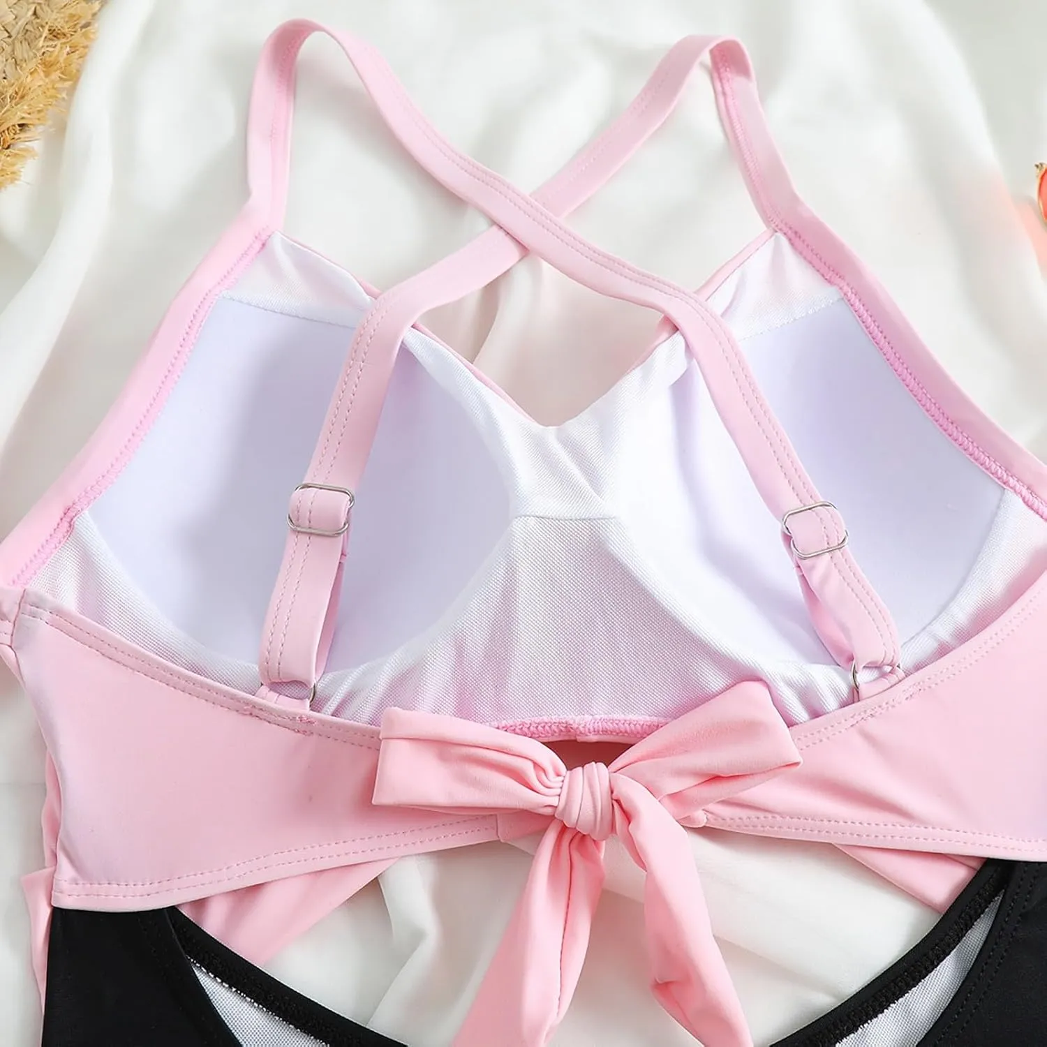 Womens One Piece Swimsuits Tummy Control Thong Monokini Cutout High Waisted Bathing Suit Criss Cross Tie Back Swimsuit