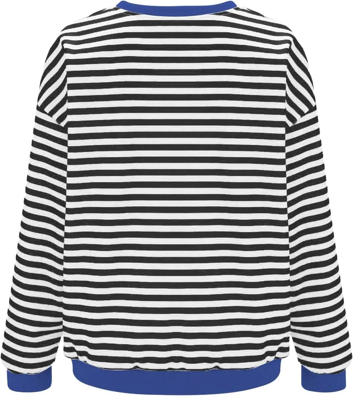 Womens Oversized Sweatshirts Striped Color Block Crewneck Long Sleeve Loose Fit Pullerover T Shirts Autumn Casual Tops