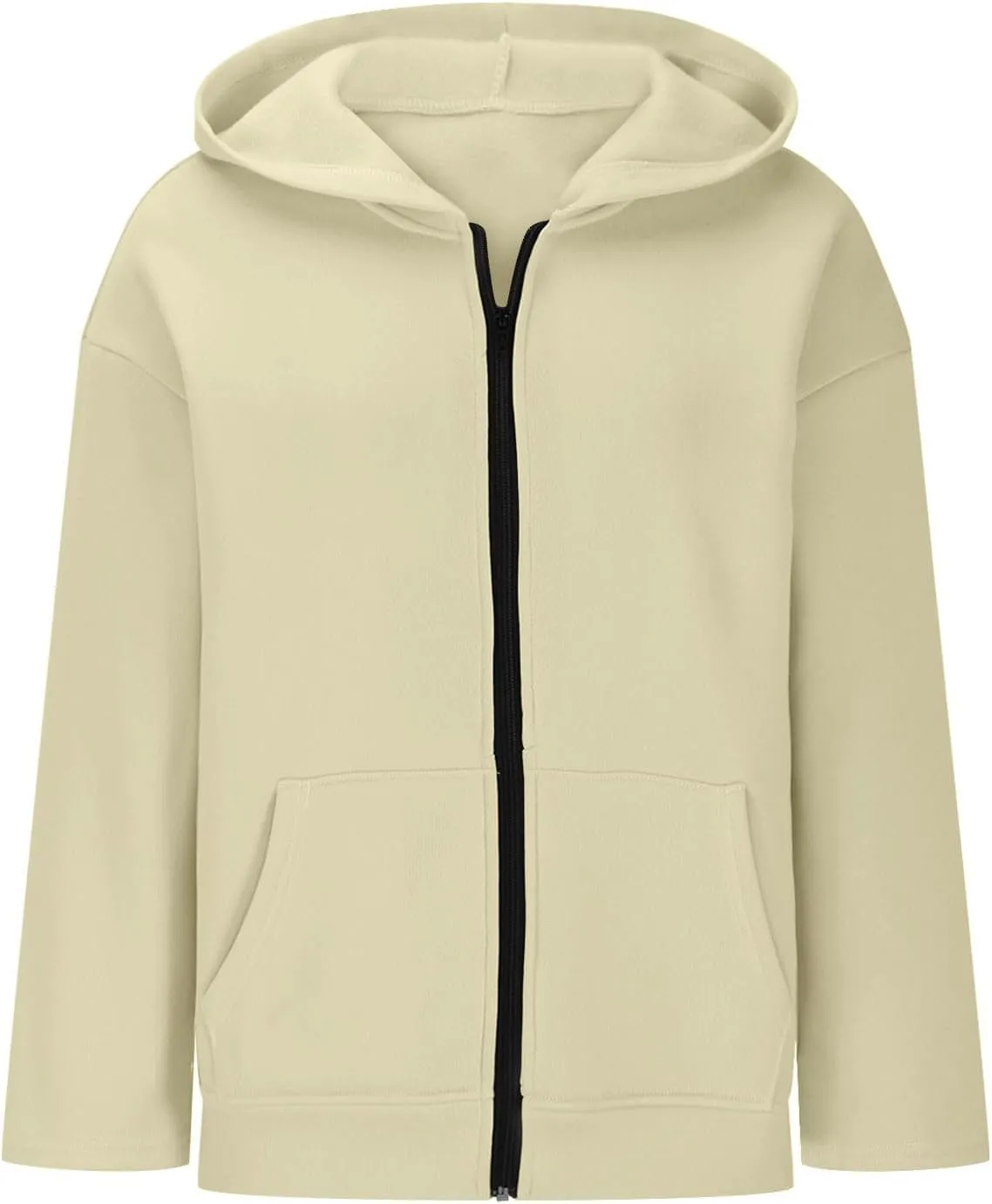 Women's Oversized Zipper V-Neck Hoodies,2024 Casual Fashion Long Sleeve Fleece Sweatshirts,Cute Winter Clothes