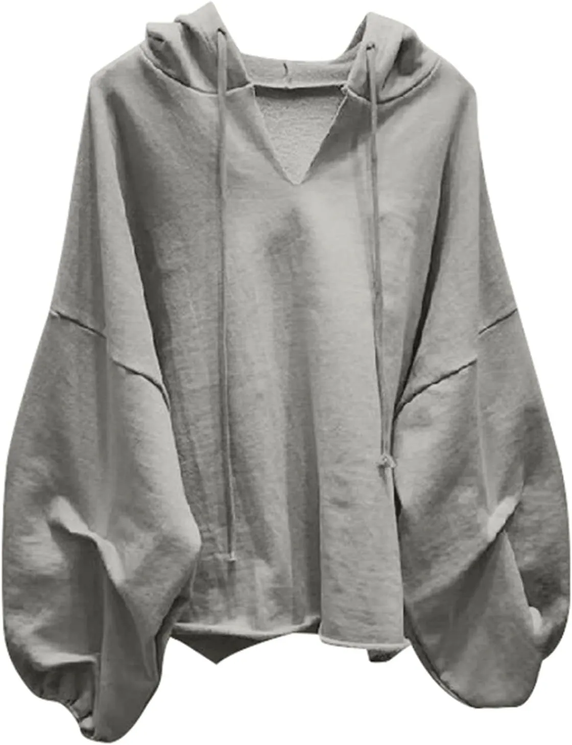 Women's Plus Size Batwing Sleeve V Neck Hoodie Casual Chic Oversized Top for Effortless Style Lace Tunic Plus