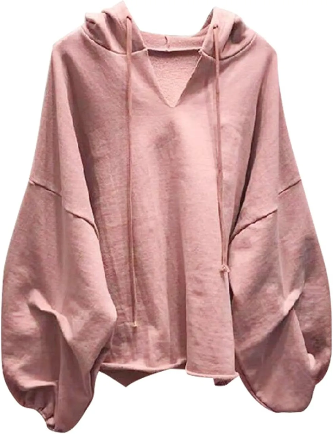 Women's Plus Size Batwing Sleeve V Neck Hoodie Casual Chic Oversized Top for Effortless Style Lace Tunic Plus