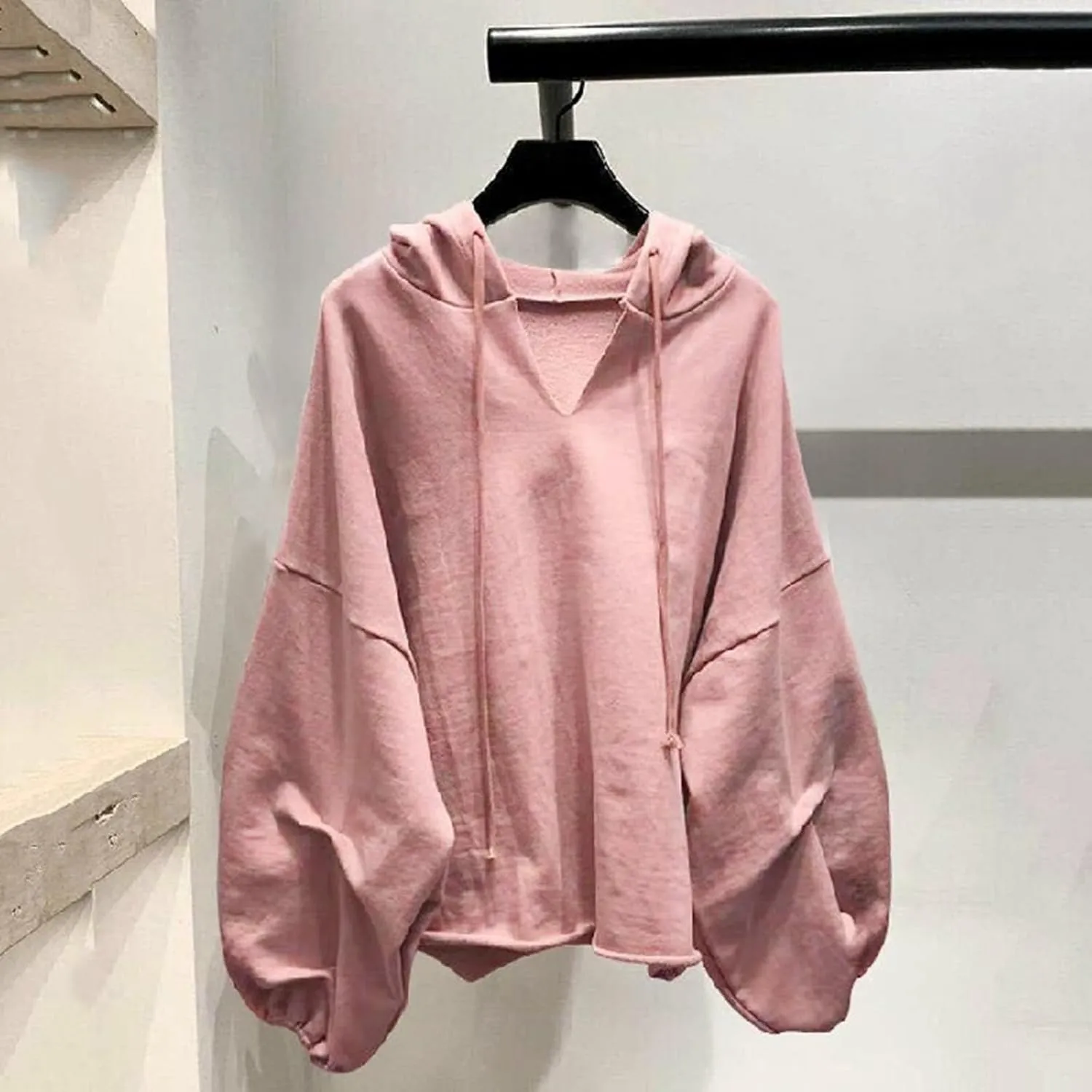 Women's Plus Size Batwing Sleeve V Neck Hoodie Casual Chic Oversized Top for Effortless Style Lace Tunic Plus