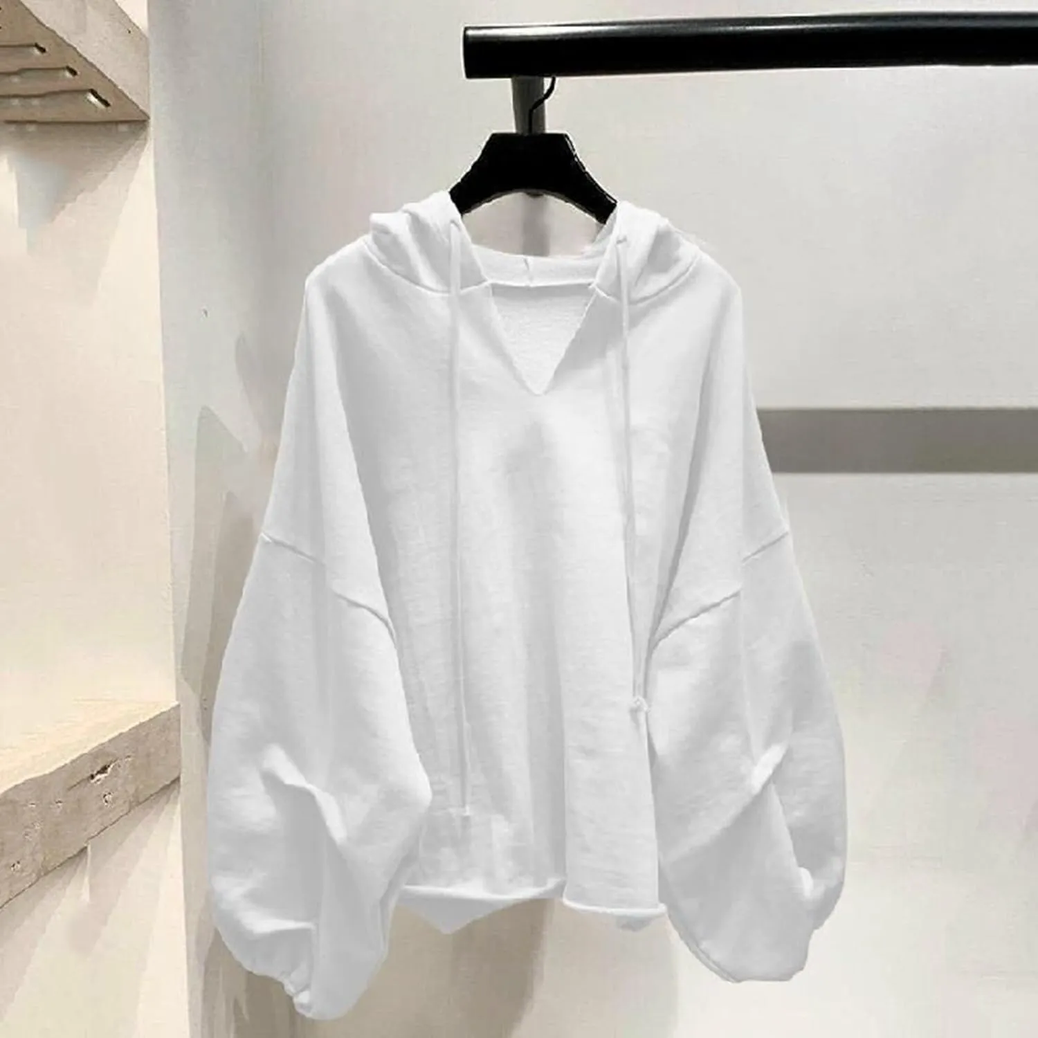 Women's Plus Size Batwing Sleeve V Neck Hoodie Casual Chic Oversized Top for Effortless Style Lace Tunic Plus