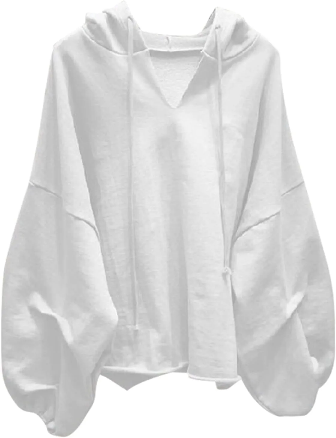 Women's Plus Size Batwing Sleeve V Neck Hoodie Casual Chic Oversized Top for Effortless Style Lace Tunic Plus