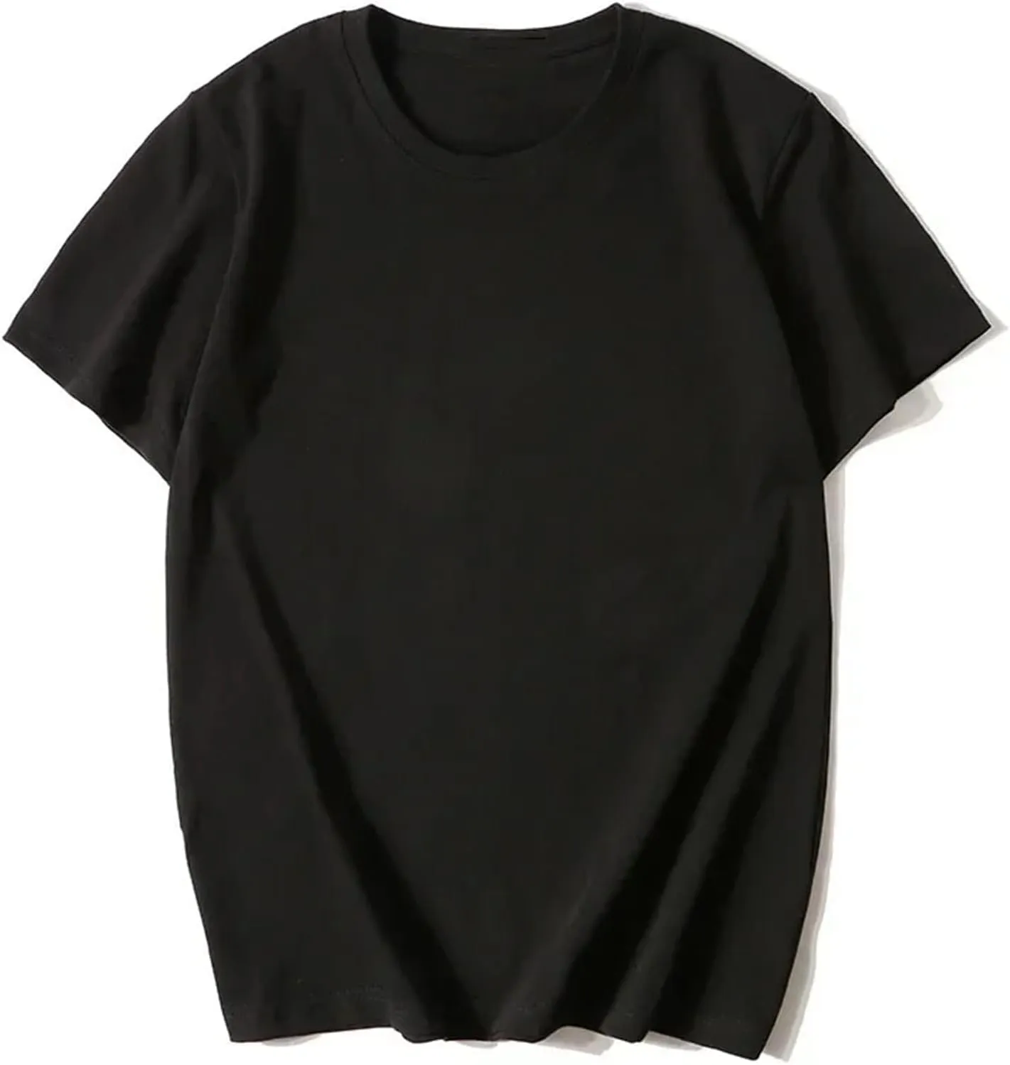 Women's Round Neck Cotton Short Sleeve Solid Color T-Shirt Casual Loose Everyday Tops