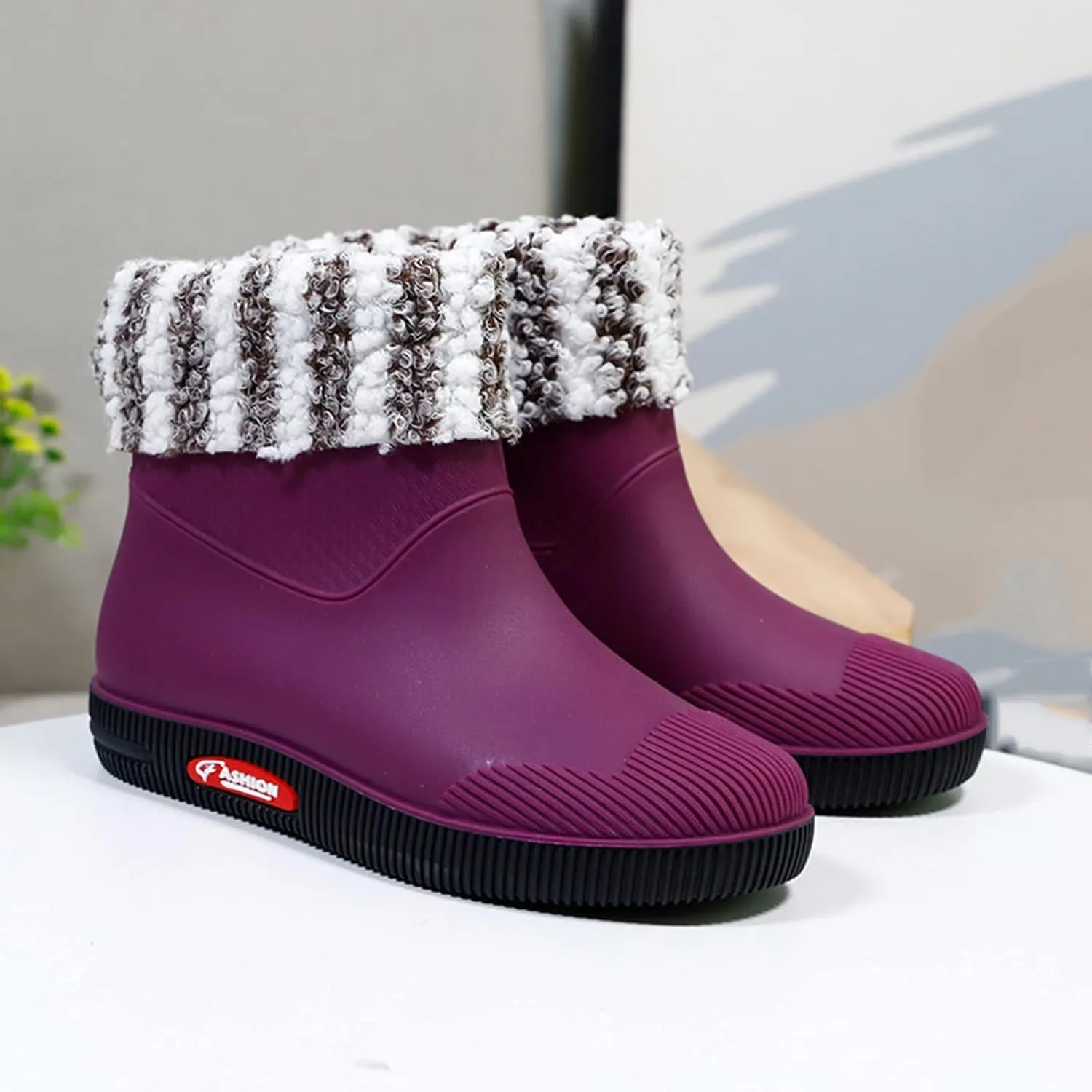 Womens Rubber Boots Womens Rain Boots Comfort for Boating Fishing Gardening Farming Slip on Rain Shoes