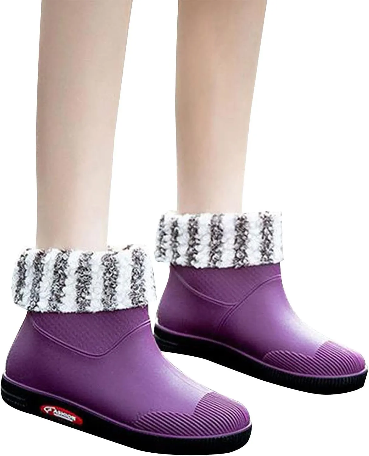 Womens Rubber Boots Womens Rain Boots Comfort for Boating Fishing Gardening Farming Slip on Rain Shoes