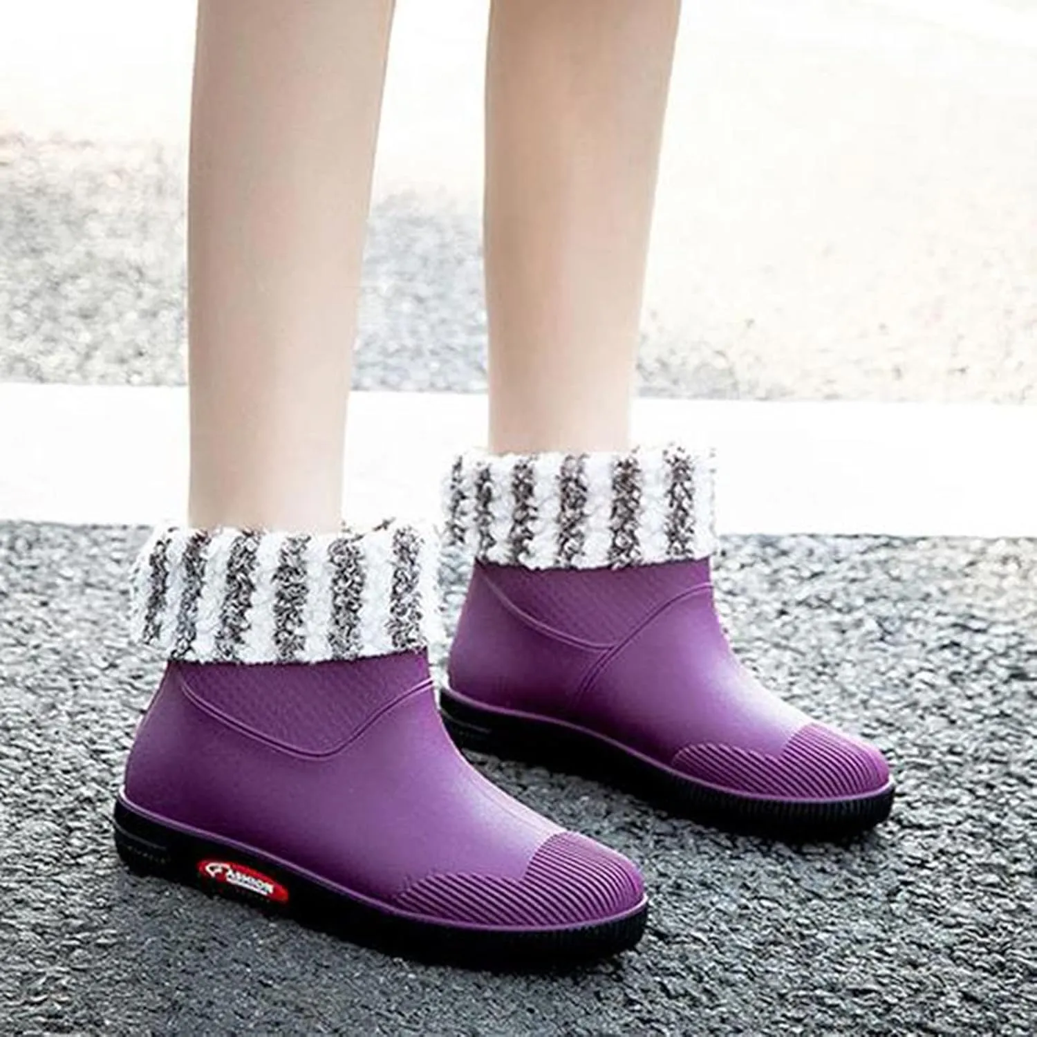 Womens Rubber Boots Womens Rain Boots Comfort for Boating Fishing Gardening Farming Slip on Rain Shoes