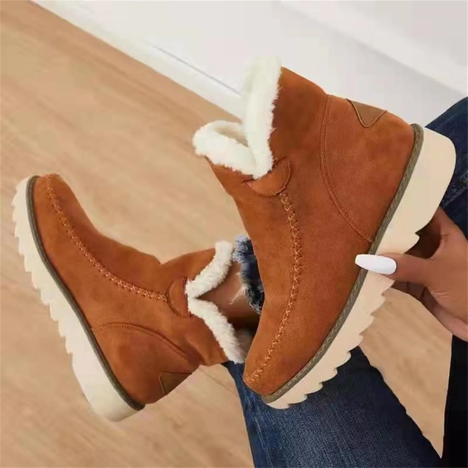 Women's Snow Boots Waterproof Insulated Snow Booties for Women Waterproof Snow Boots for Women 7.5 Wide Women's Winter Booties Slippers Tall Winter Boots for Women with Heel