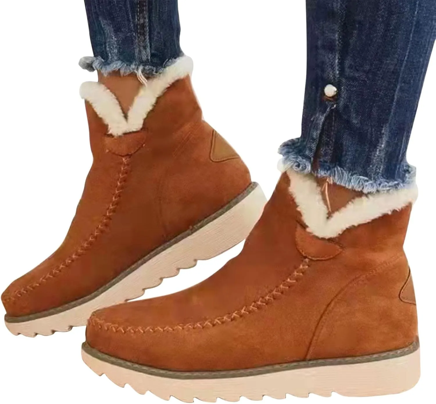 Women's Snow Boots Waterproof Insulated Snow Booties for Women Waterproof Snow Boots for Women 7.5 Wide Women's Winter Booties Slippers Tall Winter Boots for Women with Heel