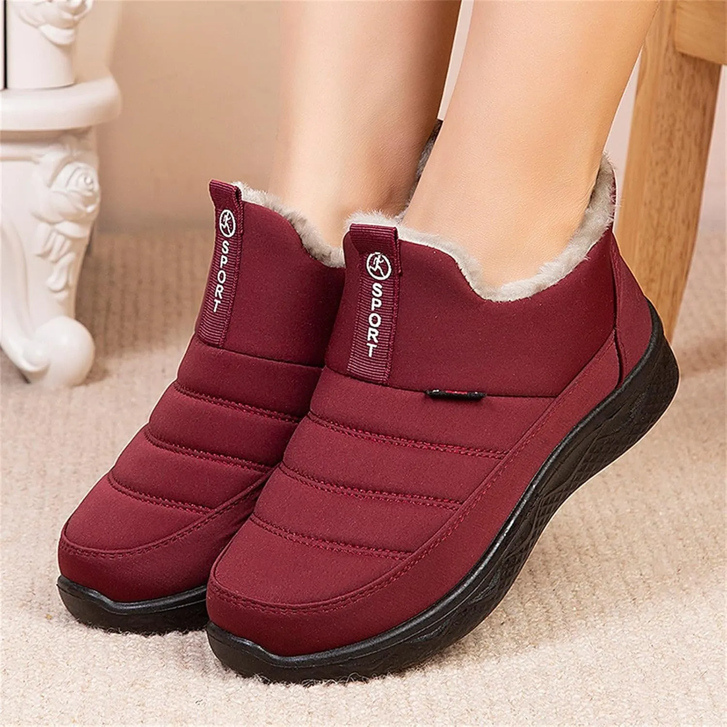 Womens Snow Boots Waterproof Tall Non Slip Winter Work Boots for Women Womens Winter Booties Slippers Winter Womens Boots 9.5 W Botas De Vestir Para Mujer Elegantes Invierno