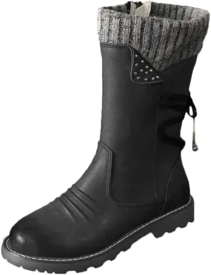 Womens Snow Knee High Winter Boots Ladies Waterproof Warm Fur Lined Non Slip Winter Boots Wide Slip on Boots for Women Ankle Booties Winter Winter Boot Women Fur Botas De Invierno Y Nieve Para Mujer