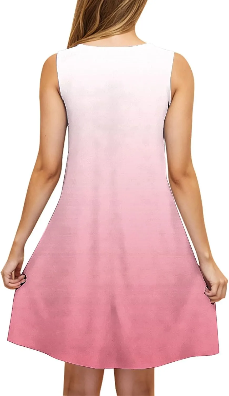 Womens Tiered Printed Dress 2025 Summer Sleeveless Adjustable Strap Beach Mini Dress with Pockets Casual Loose Dress